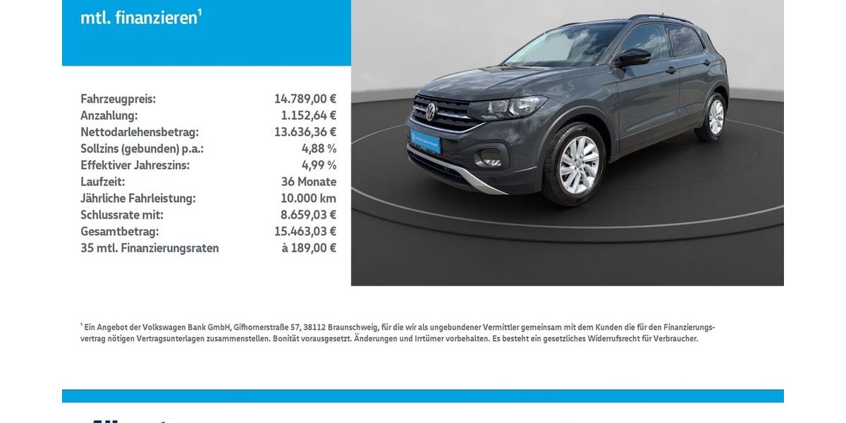 VW T-Cross 88.685 km 14.789 &euro; Leinefelde-Worbis/DE 37327