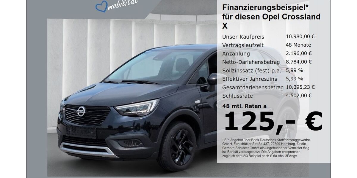 Opel Crossland (X) 79.921 km 10.980 &euro; Ruhstorf 94099