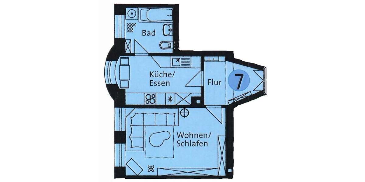 Für Ihren Start als Anleger - kleine Wohnung mit Fenster in Küche und Bad! - Etagenwohnung Chemnitz Schloßchemnitz | Angebot:25342466