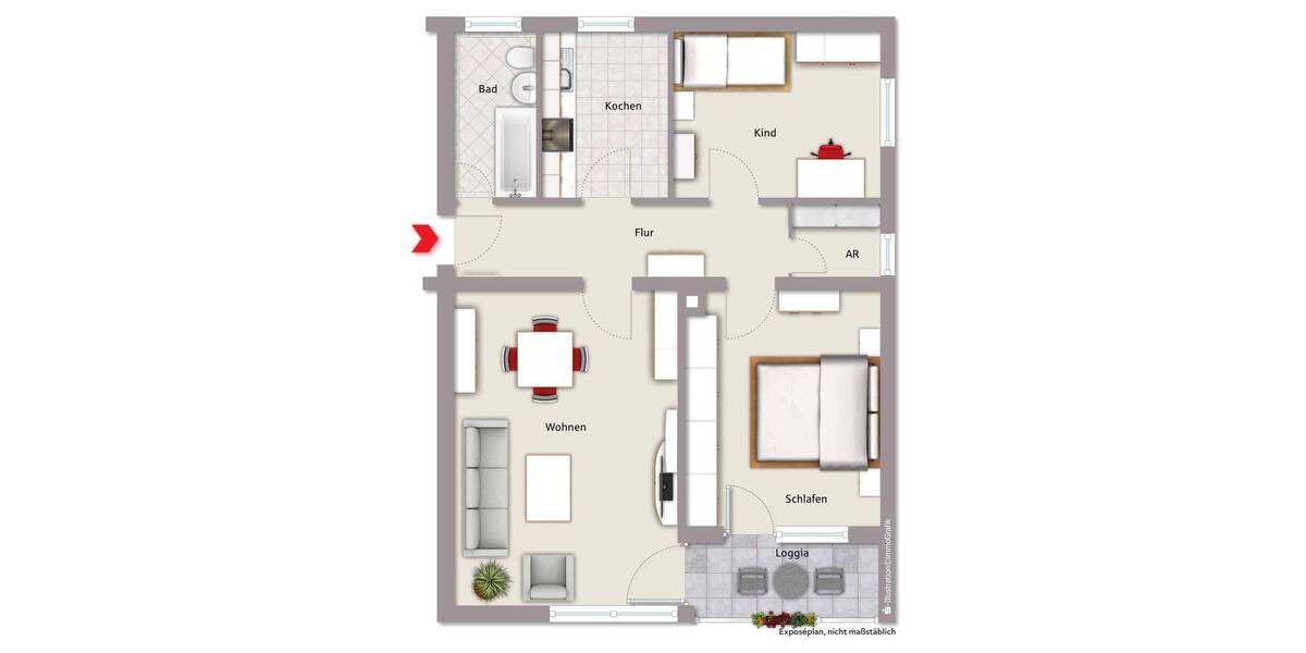 Etagenwohnung Fürth Ronhof - 3 Zimmer, 70 m&sup2;, 169.000&euro; | Angebot:26389089