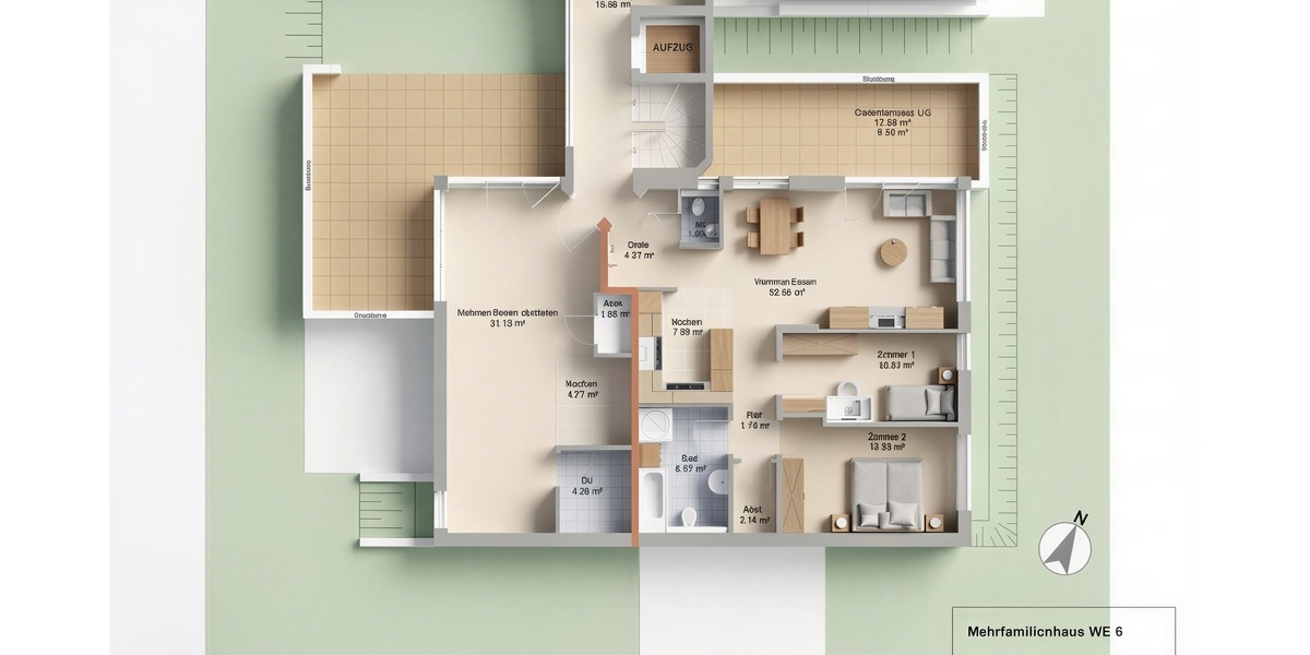 Moderne 3-Zimmerwohnung (Bj. 2015) 18 m² Terrasse, Aufzug & Tiefgarage in Feldrandlage Mainz-Finthen - Etagenwohnung Mainz Finthen | Angebot:25567910