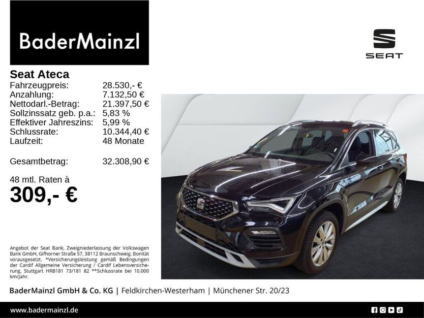 Seat Ateca 21.480 km 28.530 € Feldkirchen/Westerham 83620