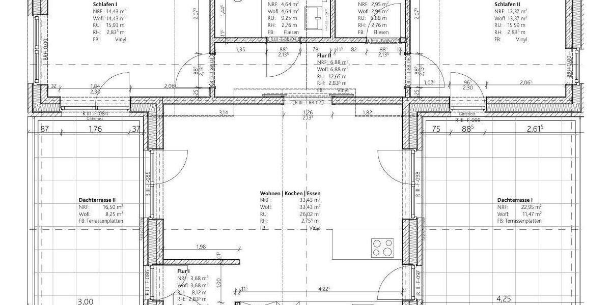 Etagenwohnung Oldenburg Alexandersfeld - 3 Zimmer, 99 m&sup2;, 1.530&euro; | Angebot:25666336