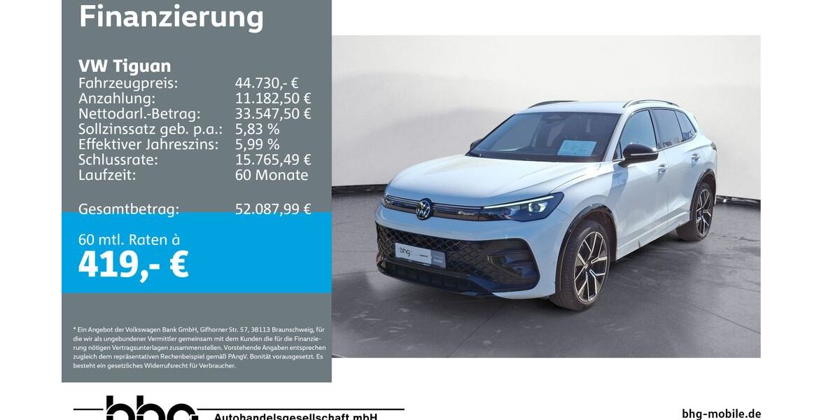 VW Tiguan 14.887 km 44.730 &euro; Mössingen 72116
