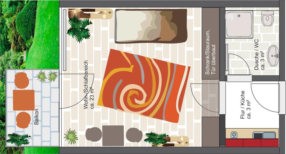 Single-Appartement 1 zimmer