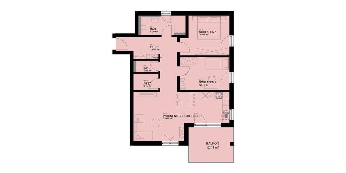 Etagenwohnung Uttenweiler - 3 Zimmer, 89 m&sup2;, 1.090&euro; | Angebot:26539018