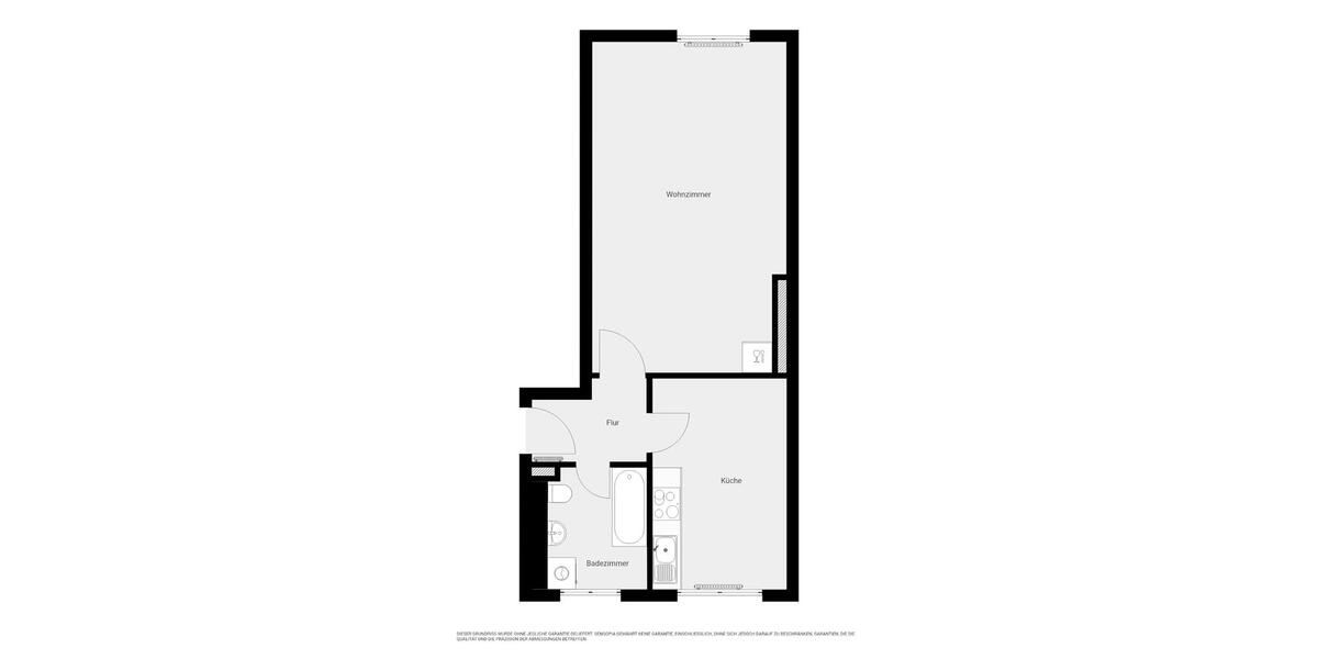Erdgeschoßwohnung Halle (Saale) Am Wasserturm/Thaerviertel - 1 Zimmer, 45 m&sup2;, 357&euro; | Angebot:23817010