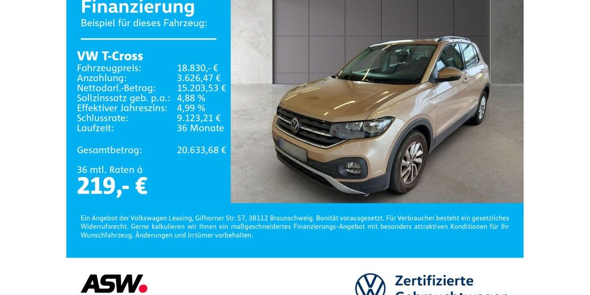 VW T-Cross 36.400 km 18.830 &euro; Bad Rappenau 74906