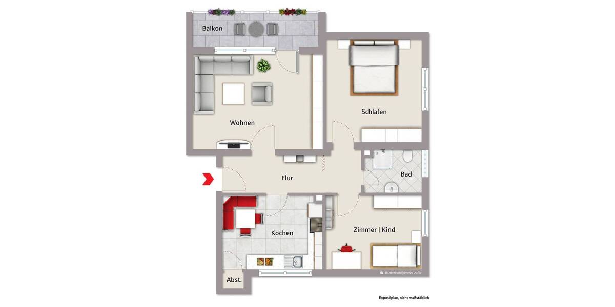 Etagenwohnung Langenzenn - 3 Zimmer, 78 m&sup2;, 215.000&euro; | Angebot:26203986