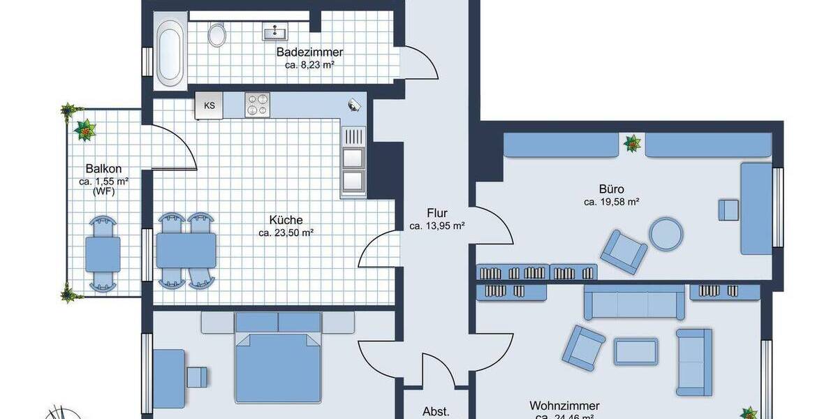 Etagenwohnung München Altstadt-Lehel - 4 Zimmer, 111 m&sup2;, 998.000&euro; | Angebot:26343540