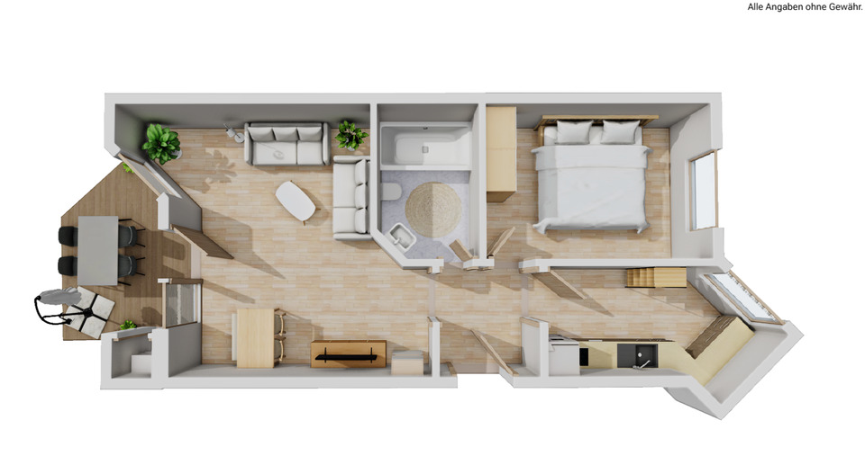 Erdgeschoßwohnung Sigmaringen - 2 Zimmer, 55 m&sup2;, 580&euro; | Angebot:25349497