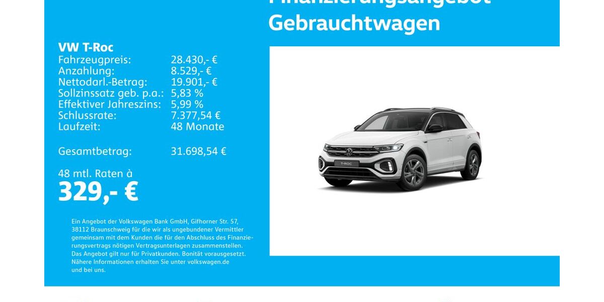 VW T-Roc 20.328 km 28.430 &euro; Stuttgart-Wangen 70188