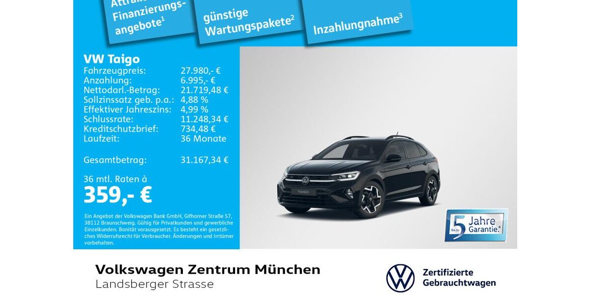 VW Taigo 8.705 km 27.980 &euro; München 80687