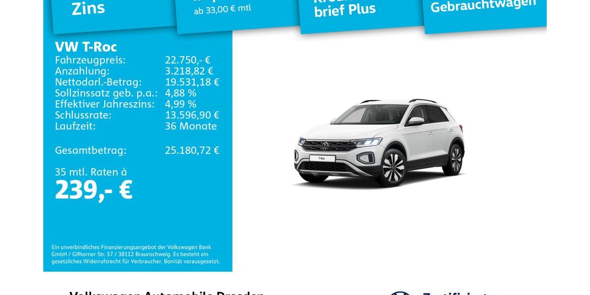 VW T-Roc 9.438 km 22.750 &euro; Dresden 01067