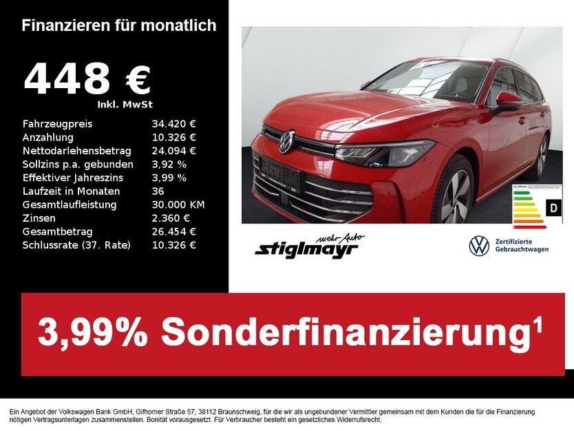 VW Passat Variant 24.671 km 34.420 € Pfaffenhofen/Ilm 85276
