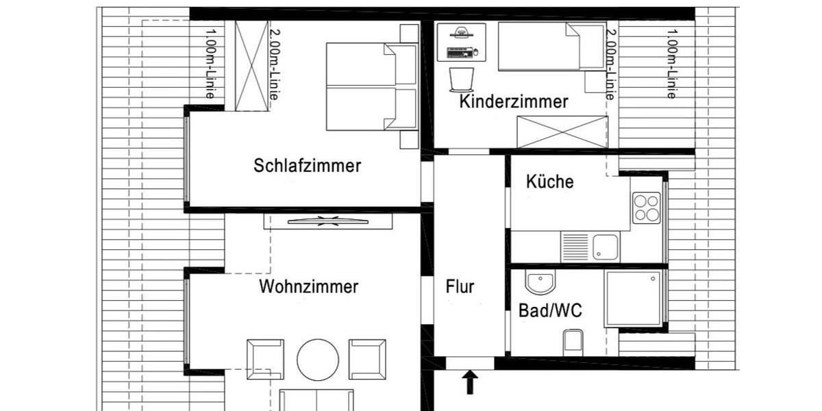 Dachgeschoßwohnung Stuttgart Hedelfingen - 3 Zimmer, 64 m&sup2;, 950&euro; | Angebot:26677369