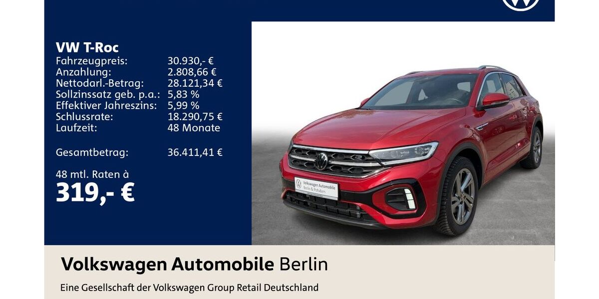 VW T-Roc 8.375 km 30.930 &euro; Berlin 12681