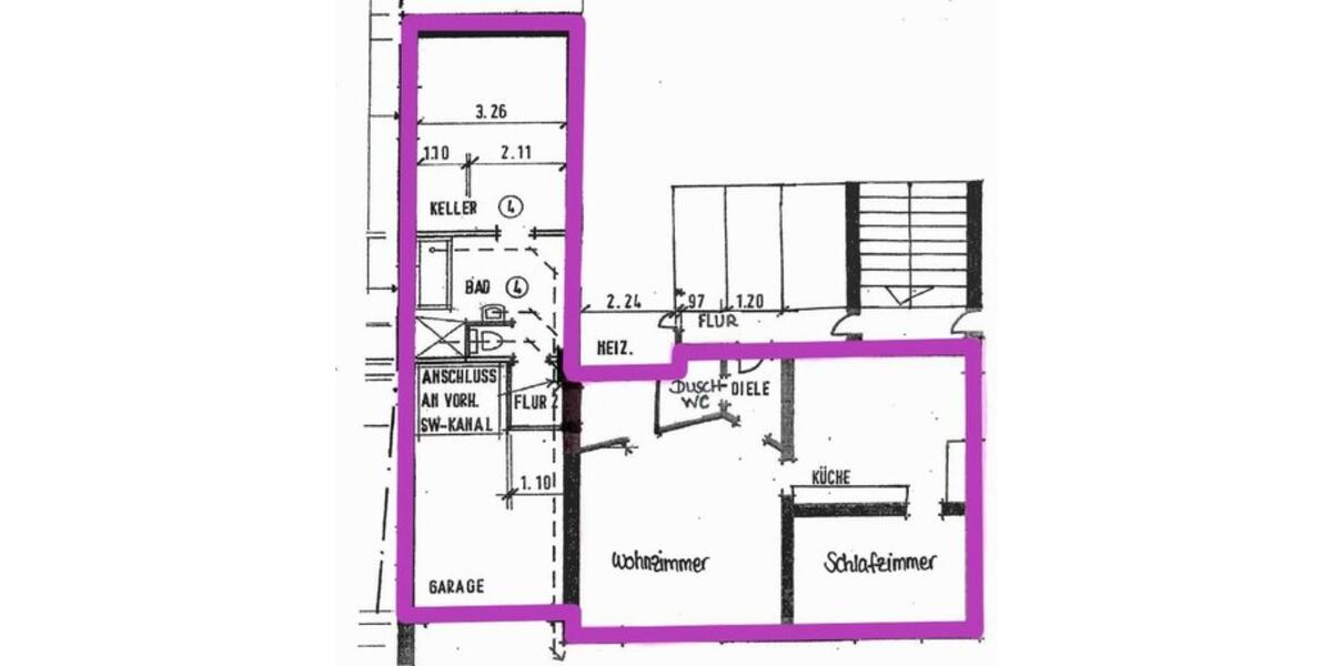 Erdgeschoßwohnung Saarbrücken Brebach-Fechingen - 2 Zimmer, 50 m&sup2;, 99.000&euro; | Angebot:27021388