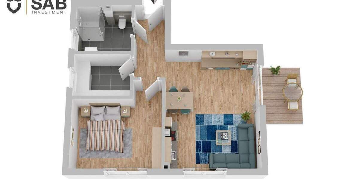 Etagenwohnung Oldenburg Ofenerdiek - 2 Zimmer, 64 m&sup2;, 365.000&euro; | Angebot:25729595