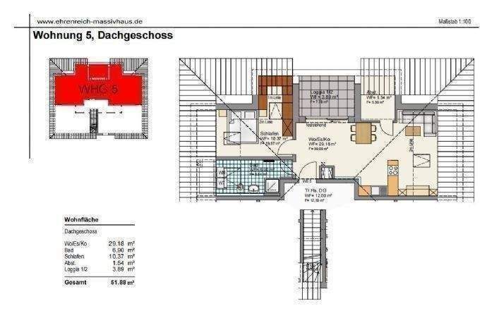 Etagenwohnung Teublitz Katzdorf - 2 Zimmer, 51 m&sup2;, 223.250&euro; | Angebot:24498699