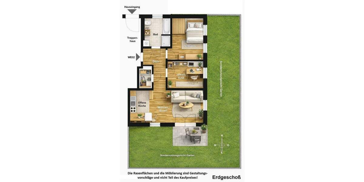 Etagenwohnung Eggersdorf Mitte - 3 Zimmer, 68 m&sup2;, 298.850&euro; | Angebot:25730685