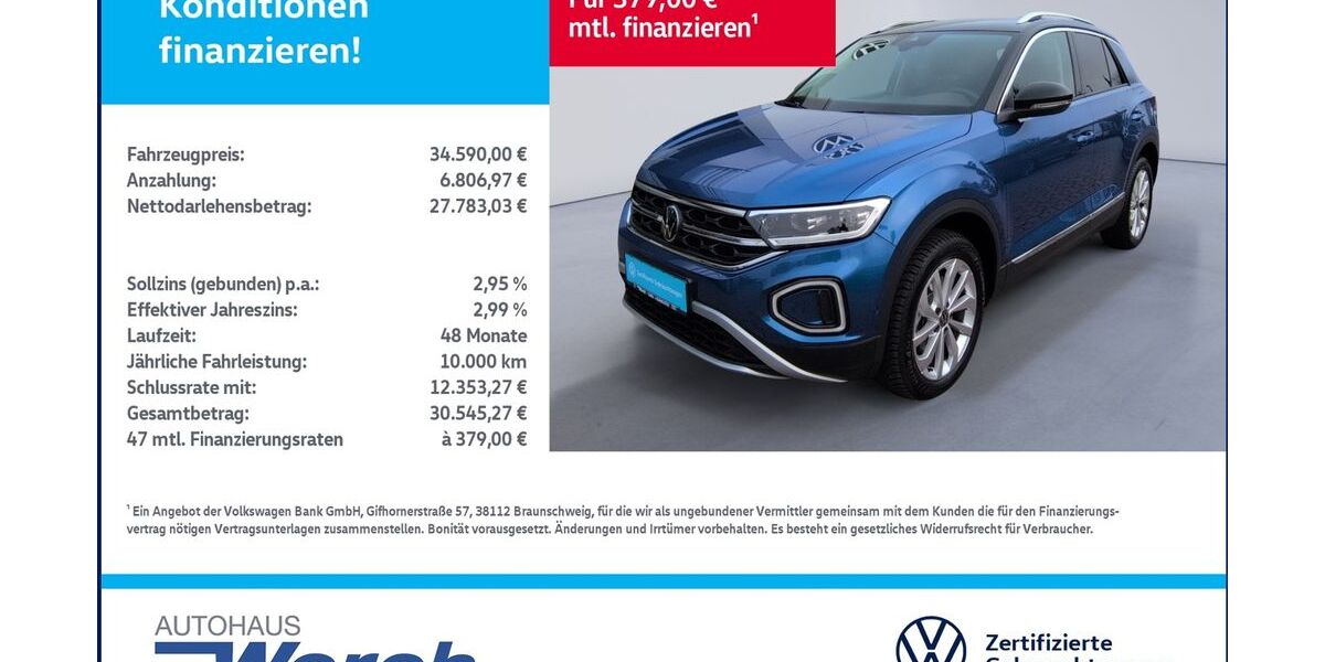 VW T-Roc 4.593 km 34.329 &euro; Südharz 06536