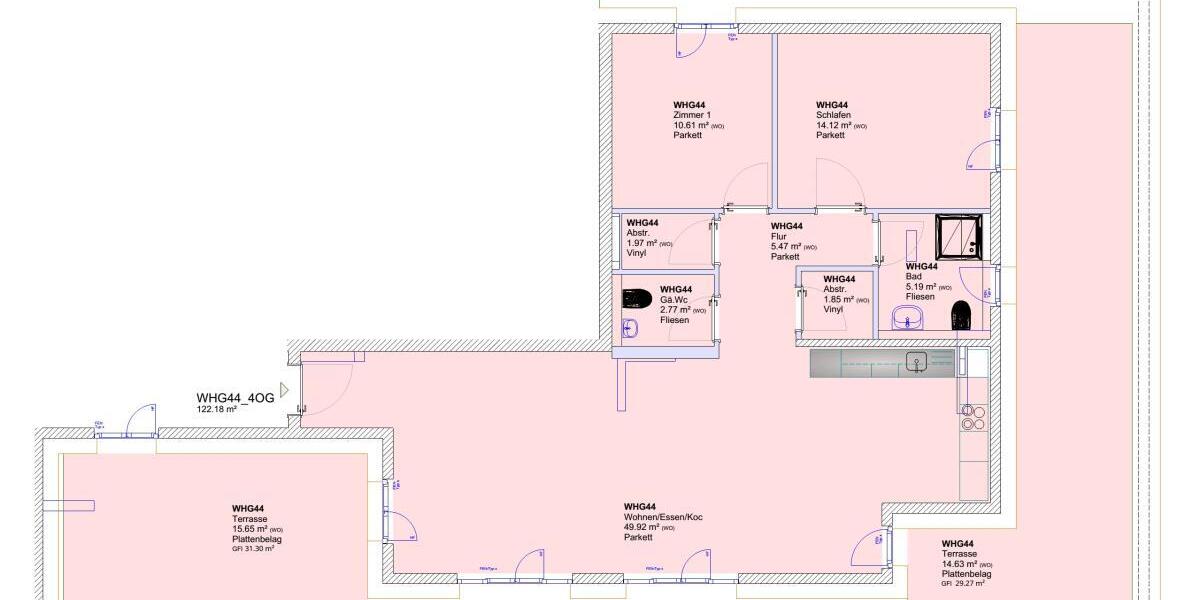 Helle Penthousewohnung mit großen Dachterrassen im KFW 40 QNG Energiesparhaus - Einfamilienhaus Trier Feyen-Weismark | Angebot:27295194