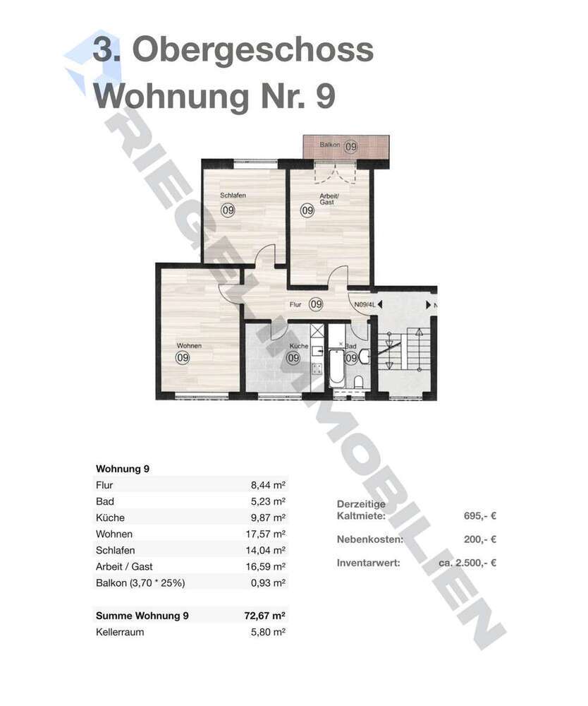 Wohnung zum Kaufen in Mannheim Neckarau 320.000 € 72.67 m²