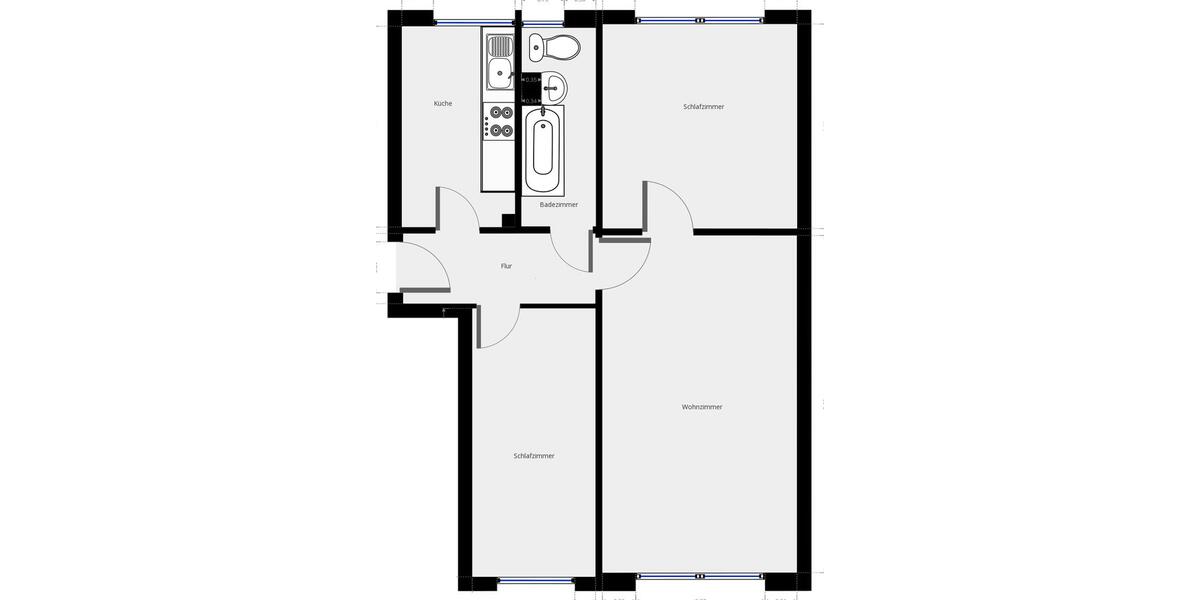 Etagenwohnung Colditz - 3 Zimmer, 58 m&sup2;, 274&euro; | Angebot:18737052