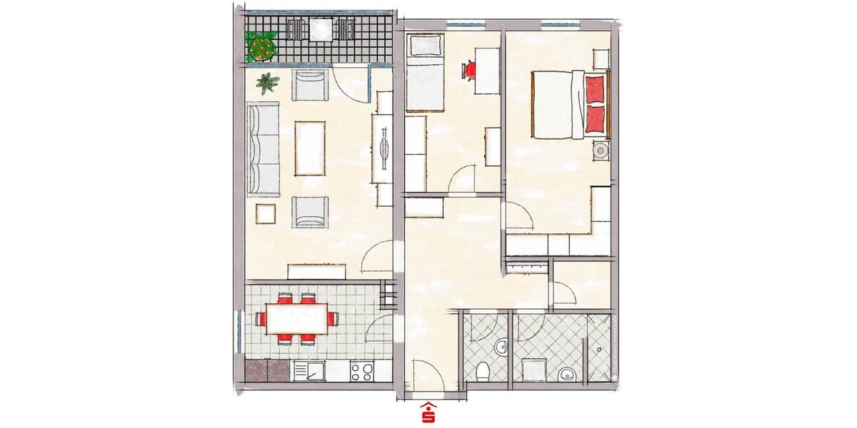 Etagenwohnung Gunzenhausen - 3 Zimmer, 82 m&sup2;, 630&euro; | Angebot:26234247