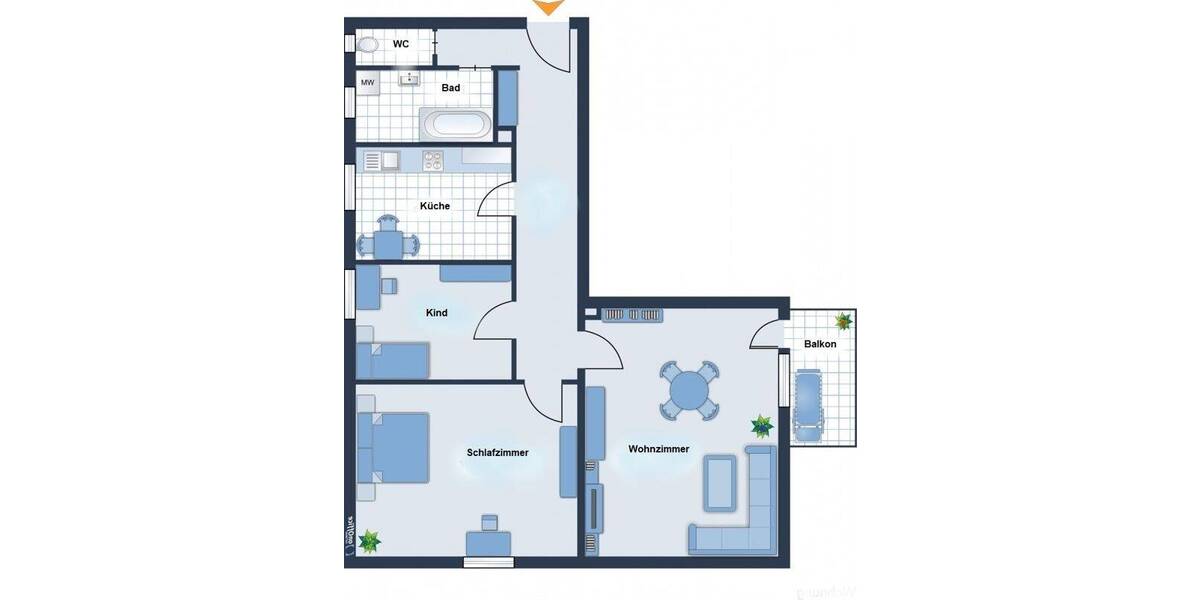 Etagenwohnung Lappersdorf Pielmühle - 3 Zimmer, 78 m&sup2;, 790&euro; | Angebot:26798748
