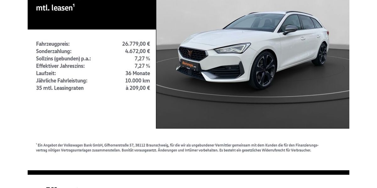 Cupra Leon 58.819 km 26.369 &euro; Leinefelde-Worbis/DE 37327