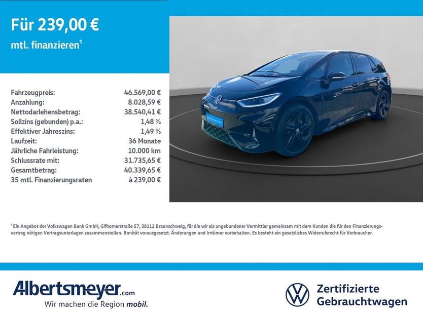 VW ID.3 16.463 km 46.569 € Leinefelde-Worbis/DE 37327