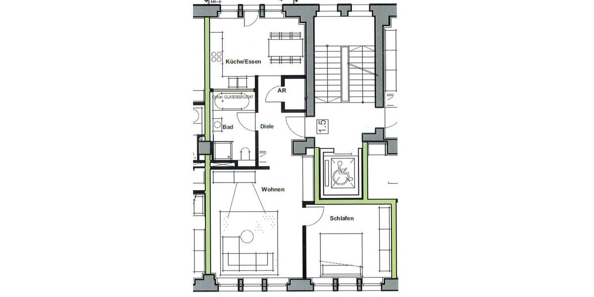 Etagenwohnung Nürnberg Seeleinsbühl - 2 Zimmer, 73 m&sup2;, 325.000&euro; | Angebot:26886867