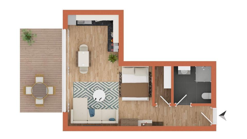 Exklusives Wohnen nach Sanierung: Helle 3-Zimmer-Wohnung mit Terrasse & Parkett in Schnaittach 3 zimmer