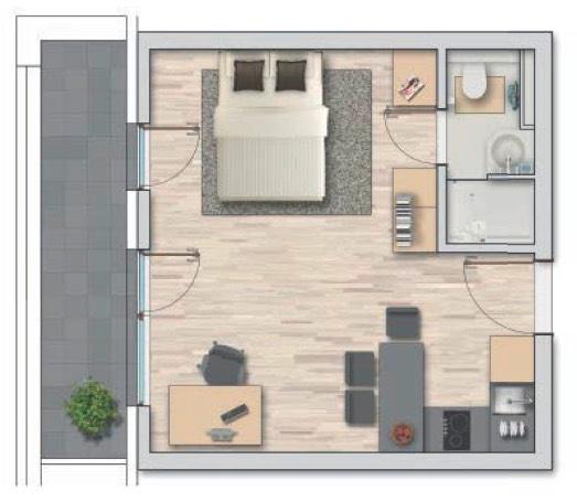 Etagenwohnung Garching bei München - 1 Zimmer, 35 m&sup2;, 1.190&euro; | Angebot:26014459