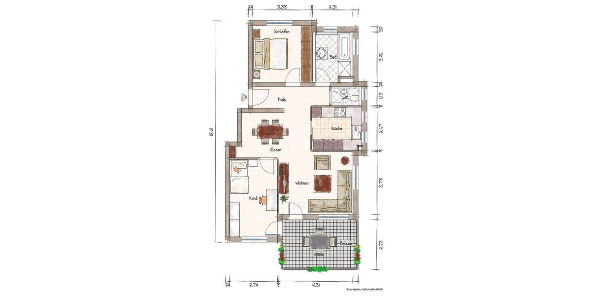 Etagenwohnung Markdorf - 3 Zimmer, 77 m&sup2;, 394.000&euro; | Angebot:26246312