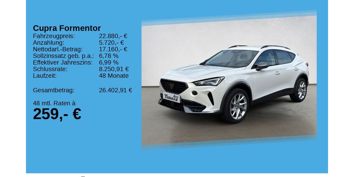 Cupra Formentor 34.093 km 22.880 &euro; Blankenheim 53945
