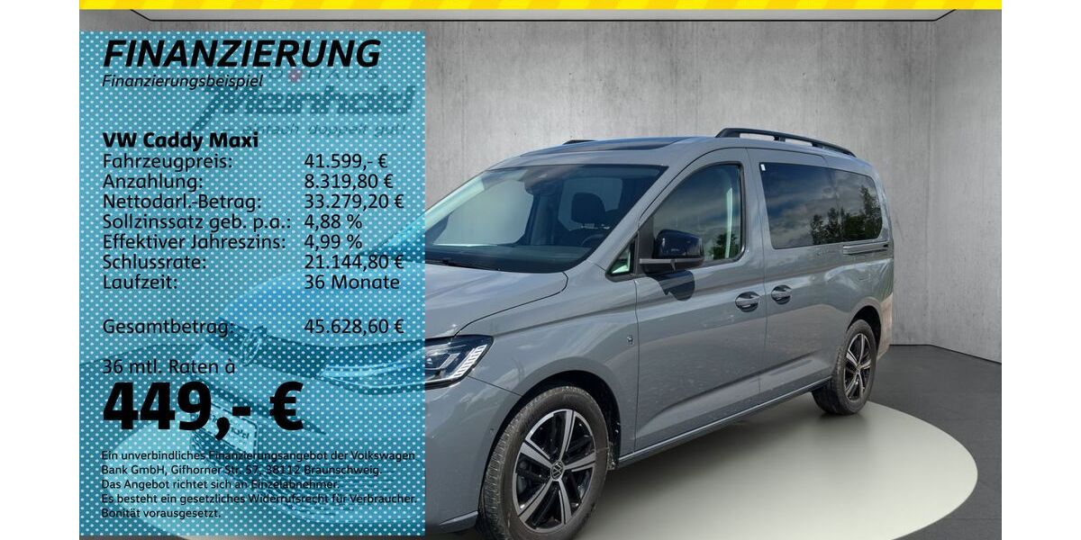 VW Caddy Maxi 8.750 km 41.599 &euro; Auerbach/Rebesgrün 08209