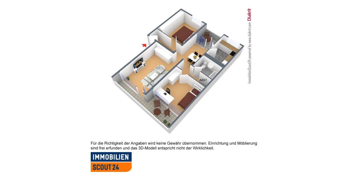 Erdgeschoßwohnung Monheim am Rhein - 3 Zimmer, 75 m&sup2;, 861&euro; | Angebot:25601196