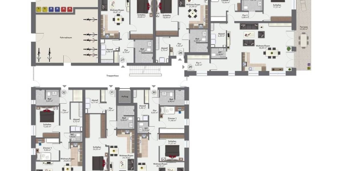Etagenwohnung Achim - 2 Zimmer, 74 m&sup2;, 319.000&euro; | Angebot:25661309