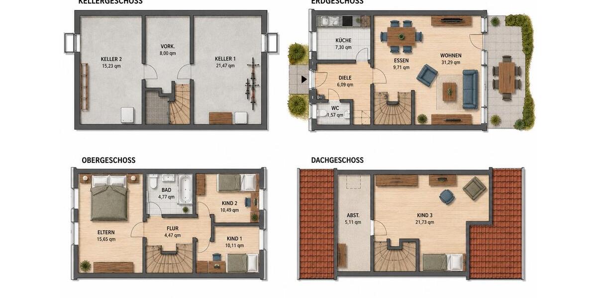 Reihenhaus Hamburg Altona - 4.5 Zimmer, 122 m&sup2;, 865.000&euro; | Angebot:27009665