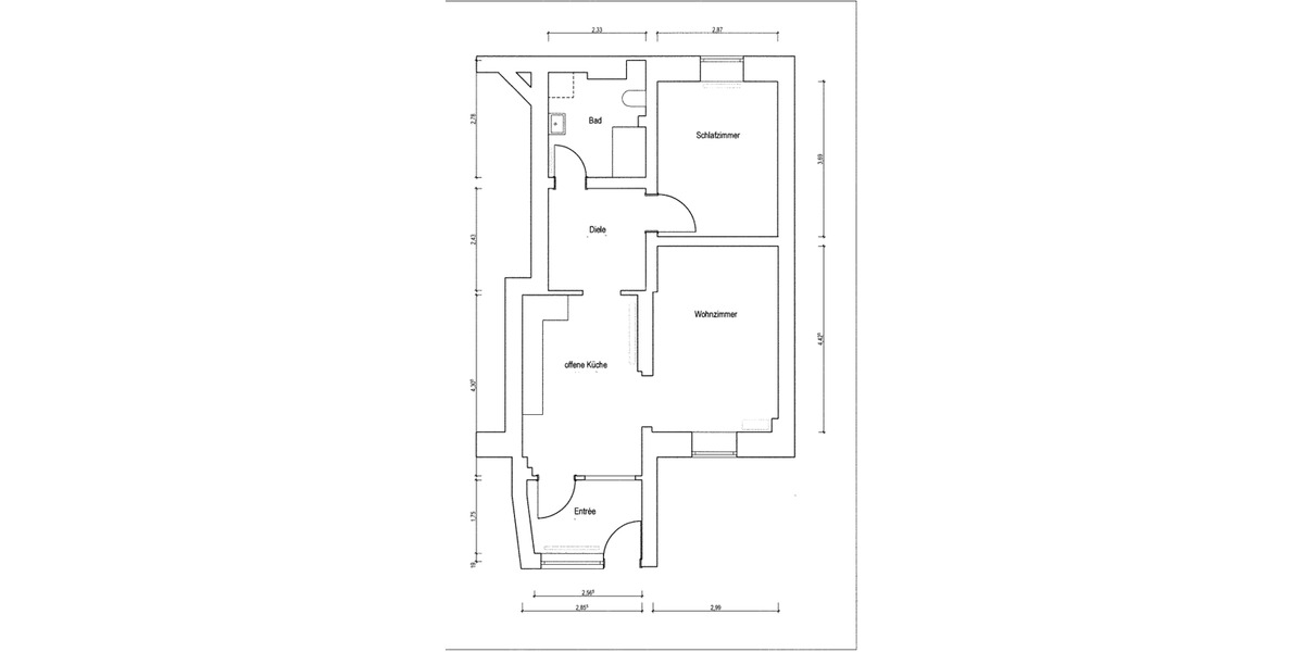 Etagenwohnung Hamburg Hoheluft-West - 2 Zimmer, 55 m&sup2;, 780&euro; | Angebot:26402560