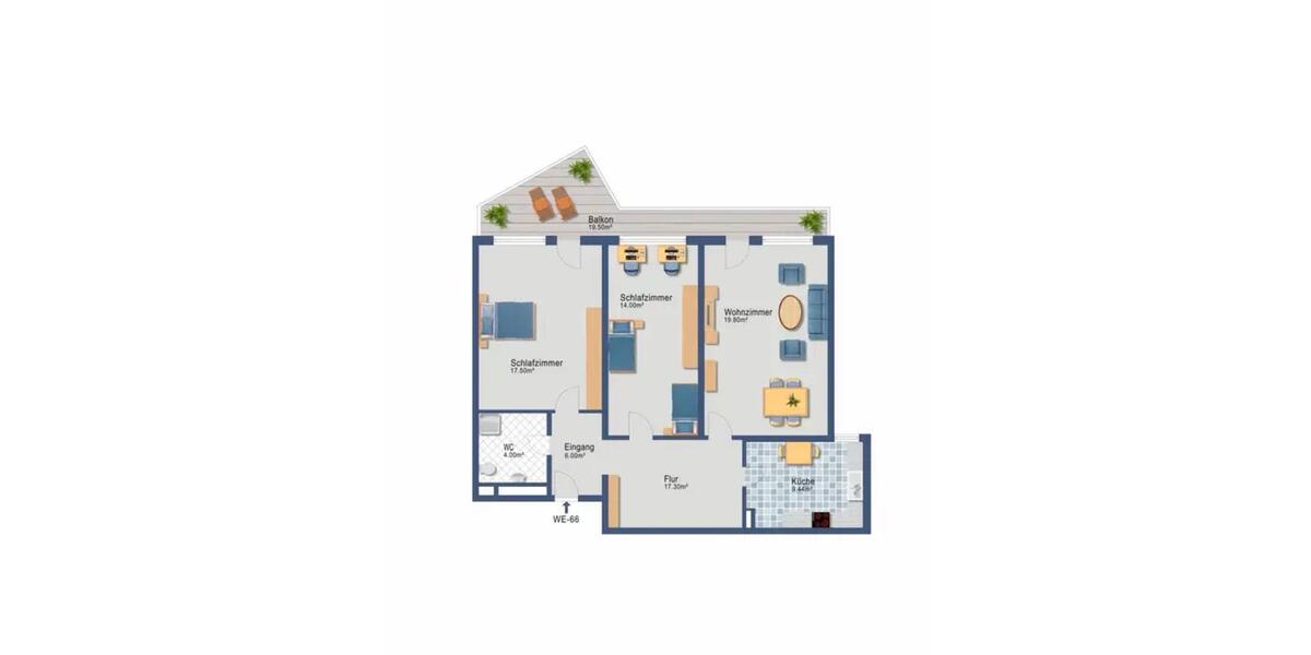 Etagenwohnung Köln Chorweiler - 3 Zimmer, 84 m&sup2;, 255.000&euro; | Angebot:26845879