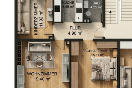 Wohnung Lemgo - 3 Zimmer, 64 m&sup2;, 197.500&euro; | Angebot:25544577