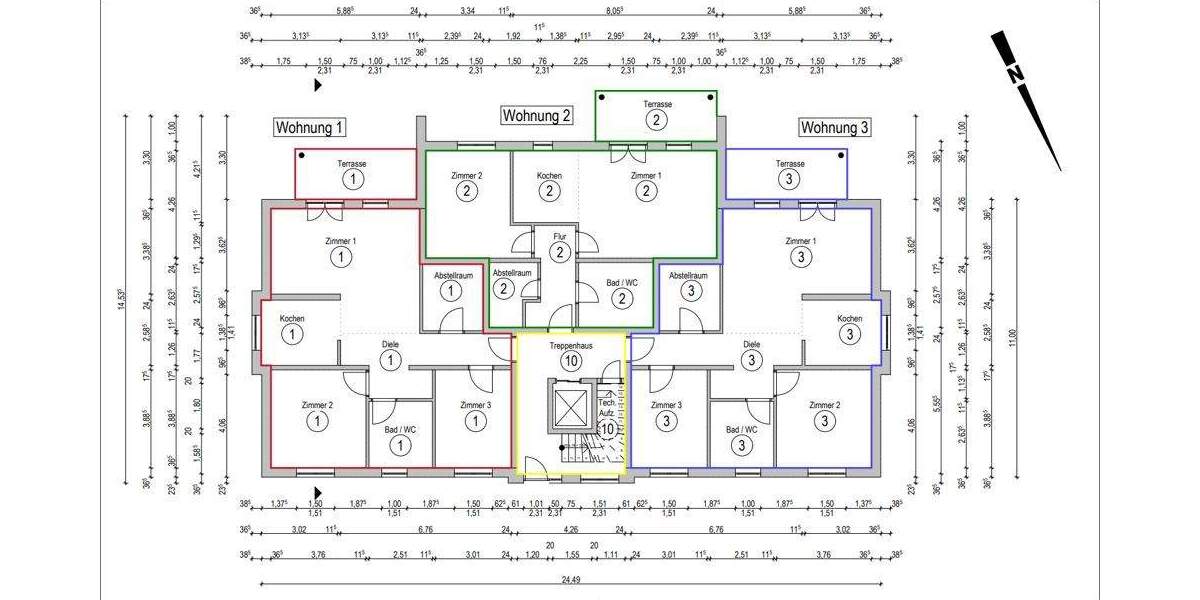 Etagenwohnung Rotenburg - 3 Zimmer, 89 m&sup2;, 311.500&euro; | Angebot:25927238