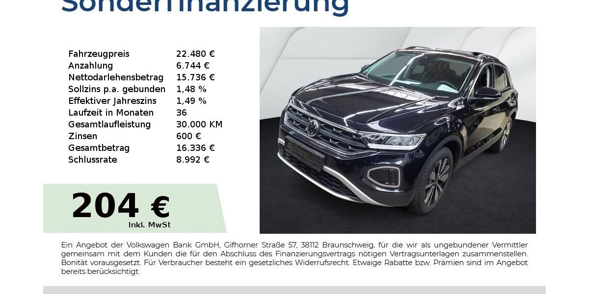 VW T-Roc 19.987 km 22.480 &euro; Fürth 90763