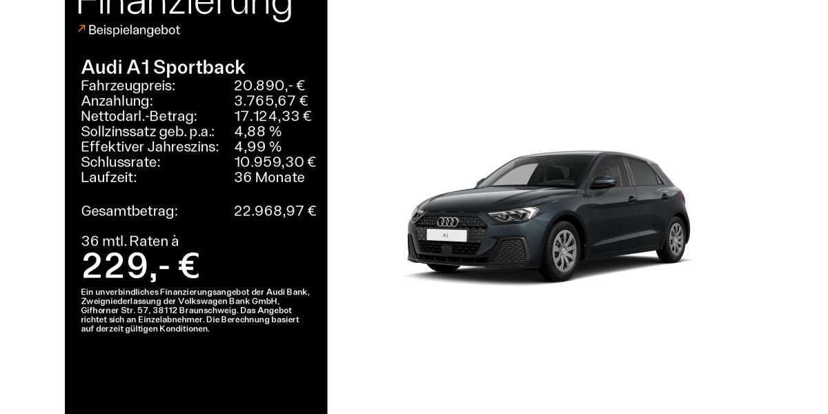 Audi A1 17.473 km 20.890 &euro; Heidenheim an der Brenz 89520