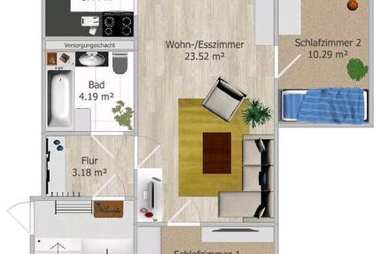 Attraktive Eigentumswohnung in Oberlungwitz 3 zimmer