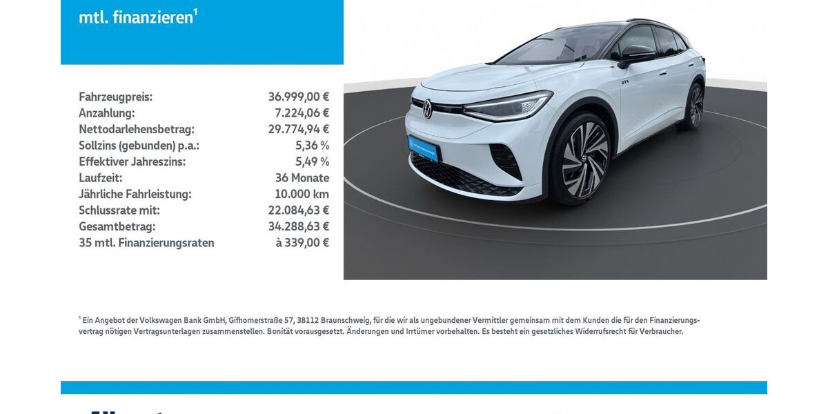 VW ID.4 35.106 km 36.849 &euro; Leinefelde-Worbis/DE 37327